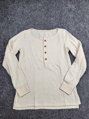 Triple Aught Design Shirt Womens XS Cream/Beige Merino Thermal Henley Base Layer